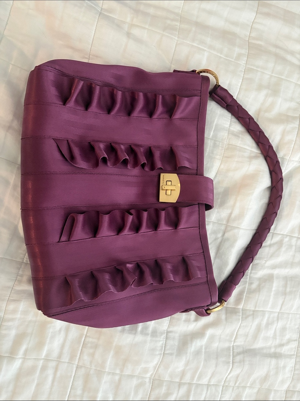 Harveys Lola Ruffle Shoulder Bag with Gold-tone Hardware - Picture 8 of 8